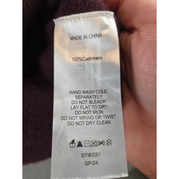 Quince Mongolian Cashmere Tee Womens Size Large Burgundy Sweater Quiet Luxury - Picture 5 of 8